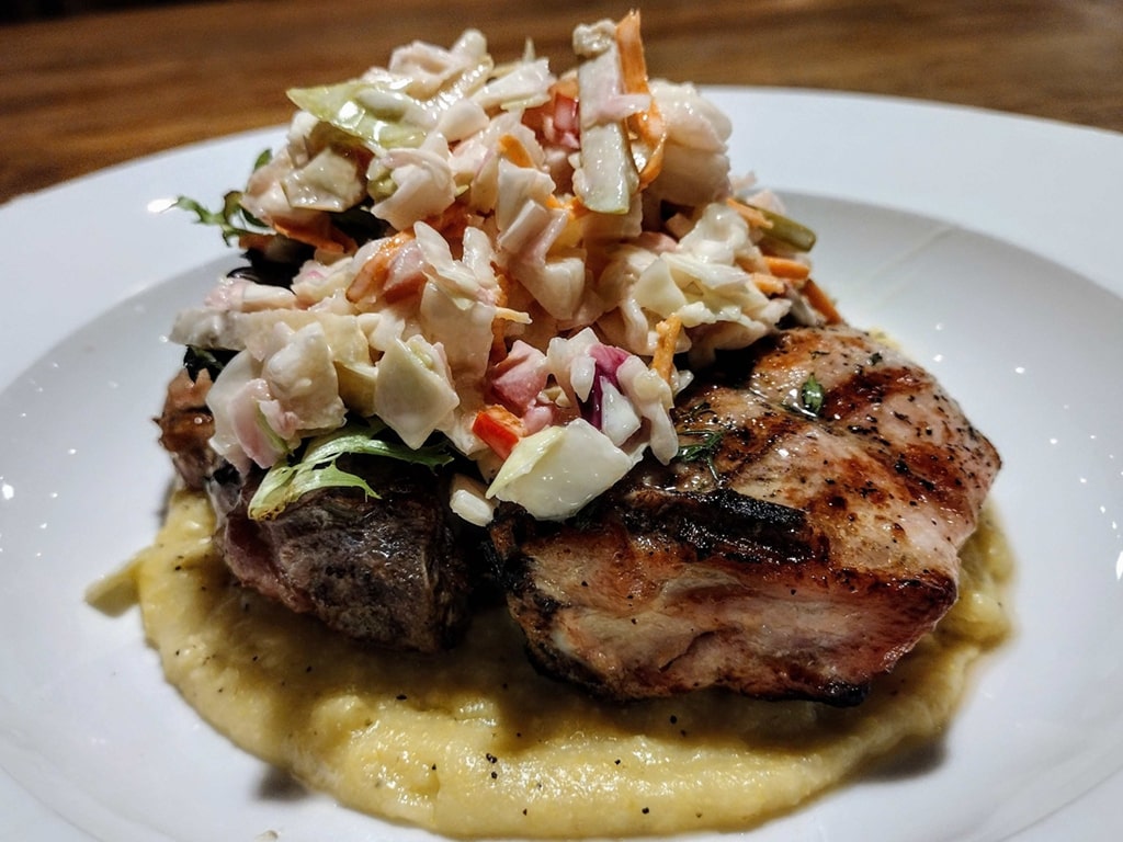 chicken and coleslaw at R Wine Cellar on Penn Ave