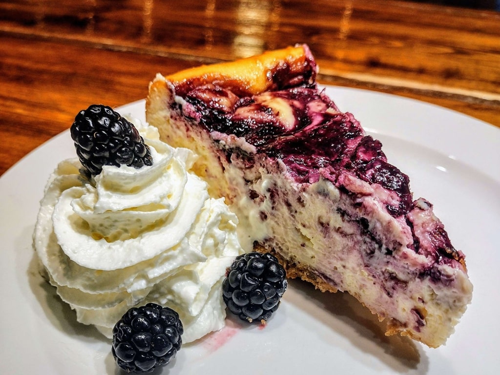 blackberry cheesecake at Wine Cellar on Penn Ave